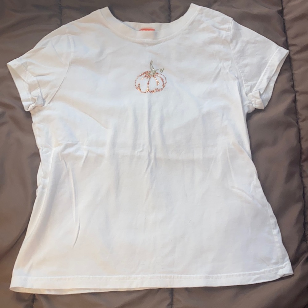 Crafted In Honduras, Small Halloween Pumpkin Tee Bedazzled Y2K